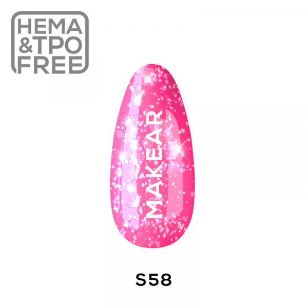 Makear Gel Polish S58 Pink Star on nail